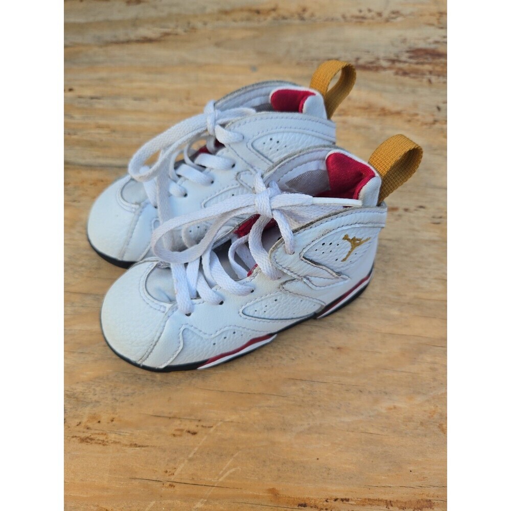 Jordan Retro 7 toddlers White-Cardinal Red size 8c (DJ2776 106)